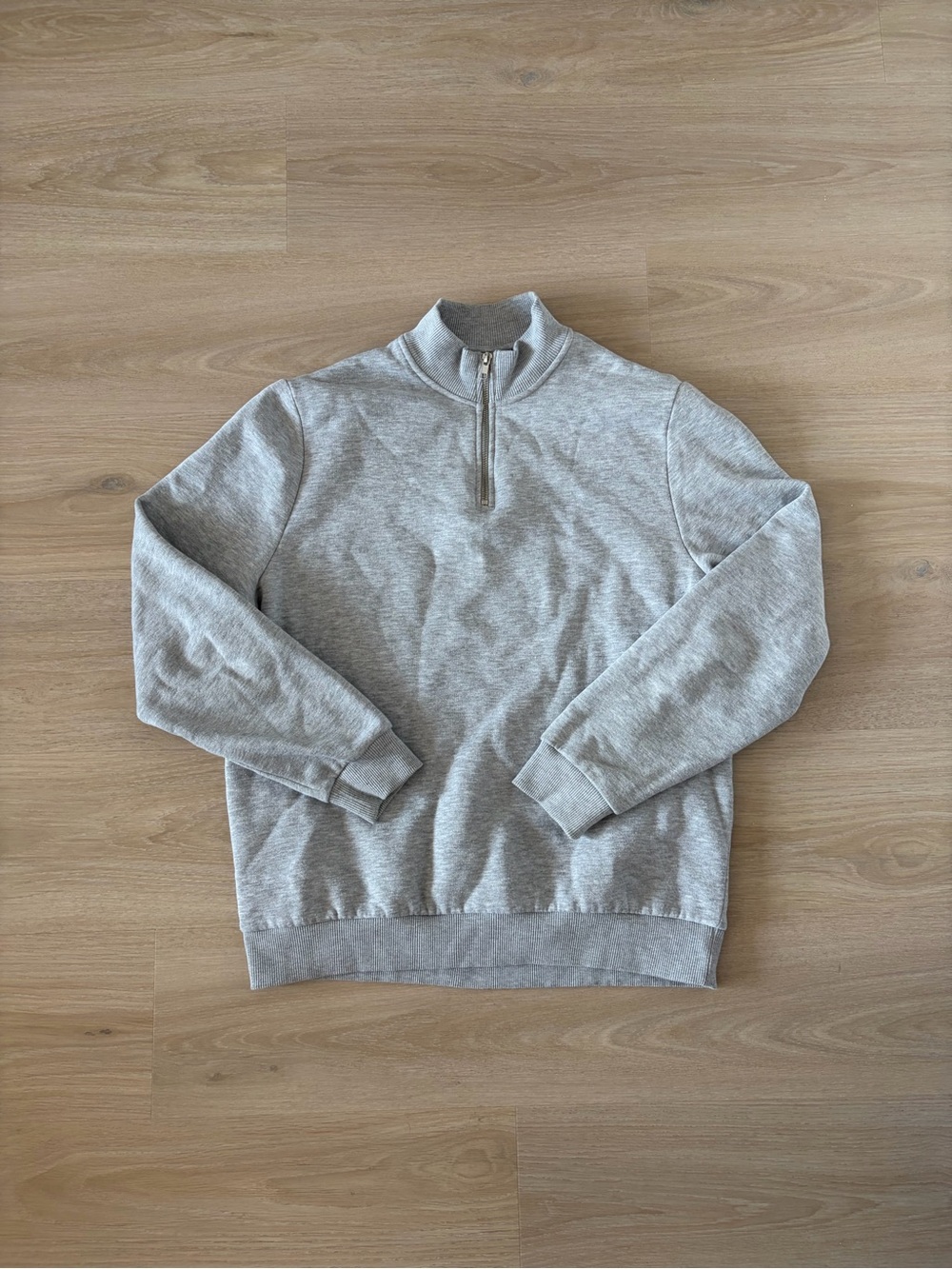 Men's Light Gray Half-Zip ASOS Sweater Size L